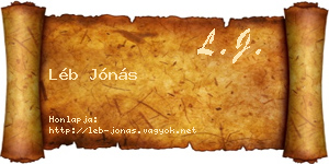 Léb Jónás névjegykártya